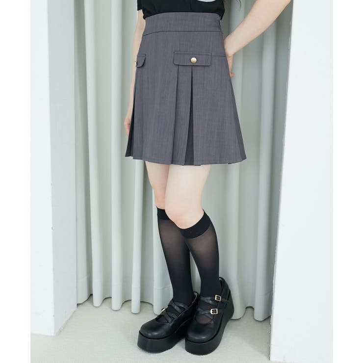 ゴールドボタンプリーツミニスカパン | MAJESTIC LEGON  | 詳細画像19 