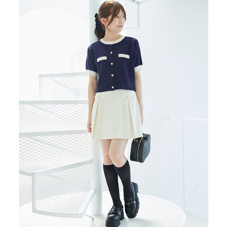 ゴールドボタンプリーツミニスカパン | MAJESTIC LEGON  | 詳細画像2 