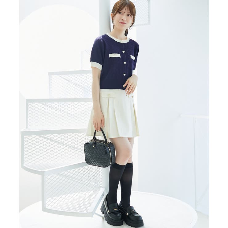 ゴールドボタンプリーツミニスカパン | MAJESTIC LEGON  | 詳細画像3 