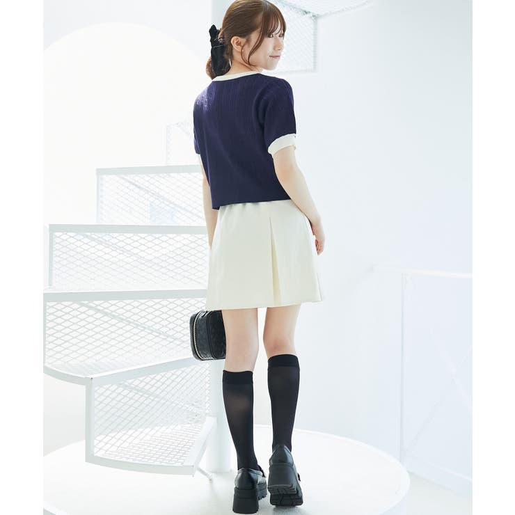 ゴールドボタンプリーツミニスカパン | MAJESTIC LEGON  | 詳細画像4 