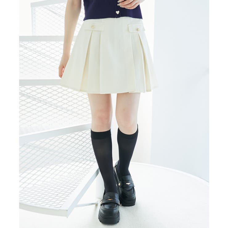 ゴールドボタンプリーツミニスカパン | MAJESTIC LEGON  | 詳細画像5 