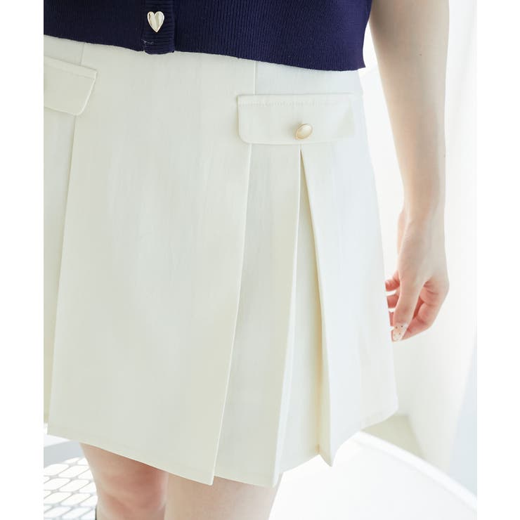 ゴールドボタンプリーツミニスカパン | MAJESTIC LEGON  | 詳細画像8 