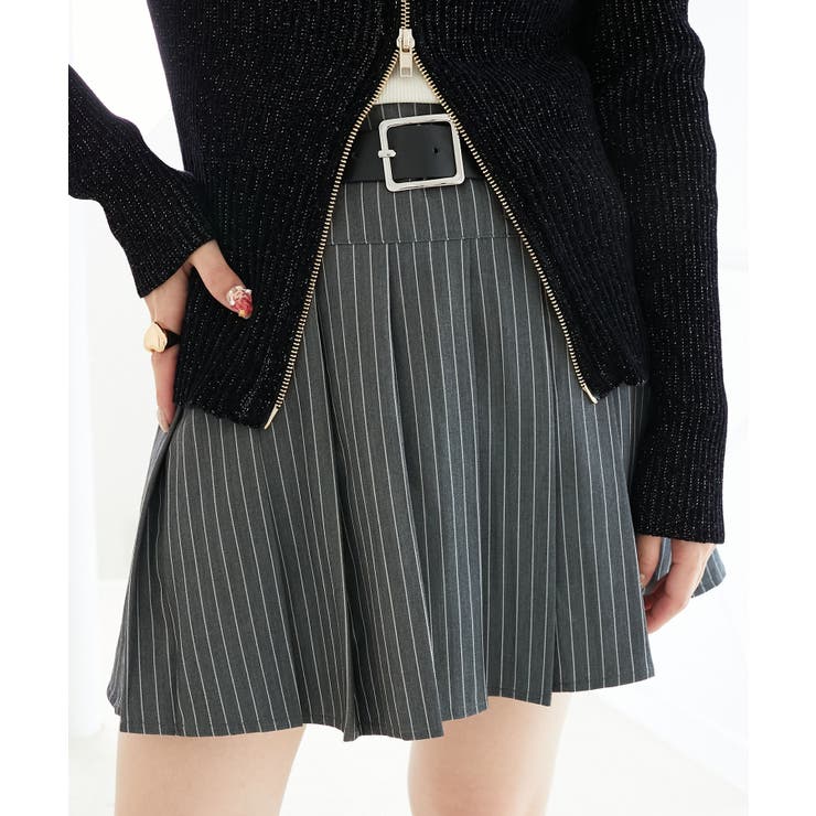 D/グレー柄 | ベルトセットプリーツミニスカパン | MAJESTIC LEGON 
