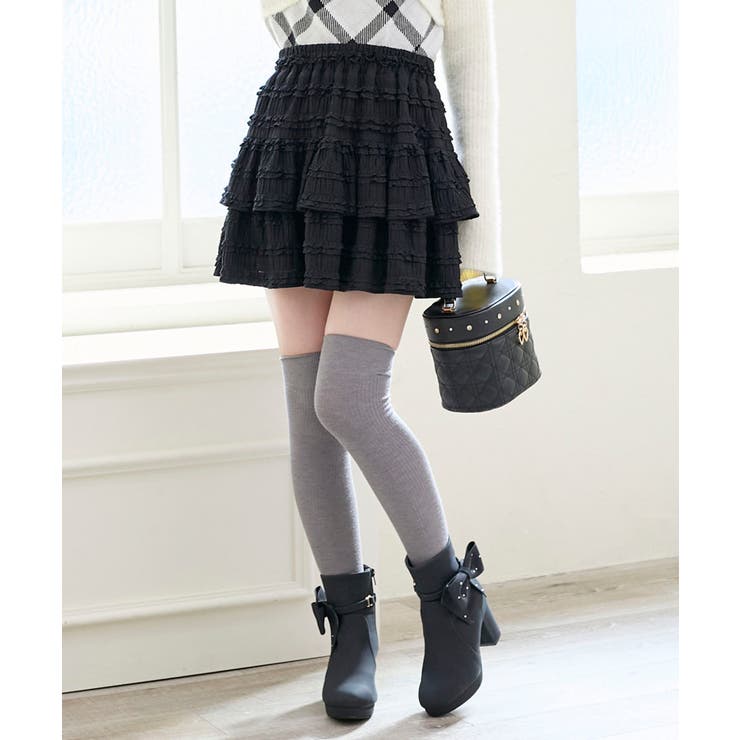 ブラック | カットレースフリルミニスカパン | MAJESTIC LEGON 