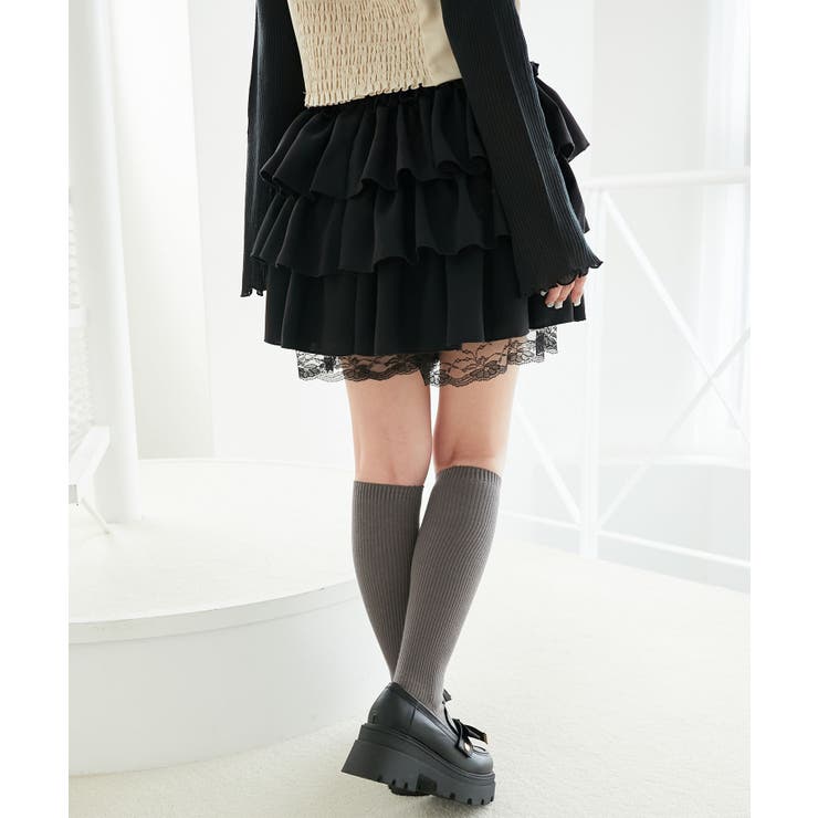 ウエストリブ裾レースフリルミニスカート | MAJESTIC LEGON  | 詳細画像10 