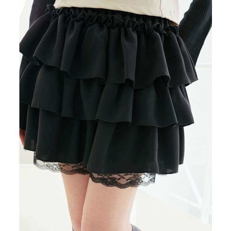 ウエストリブ裾レースフリルミニスカート | MAJESTIC LEGON  | 詳細画像11 