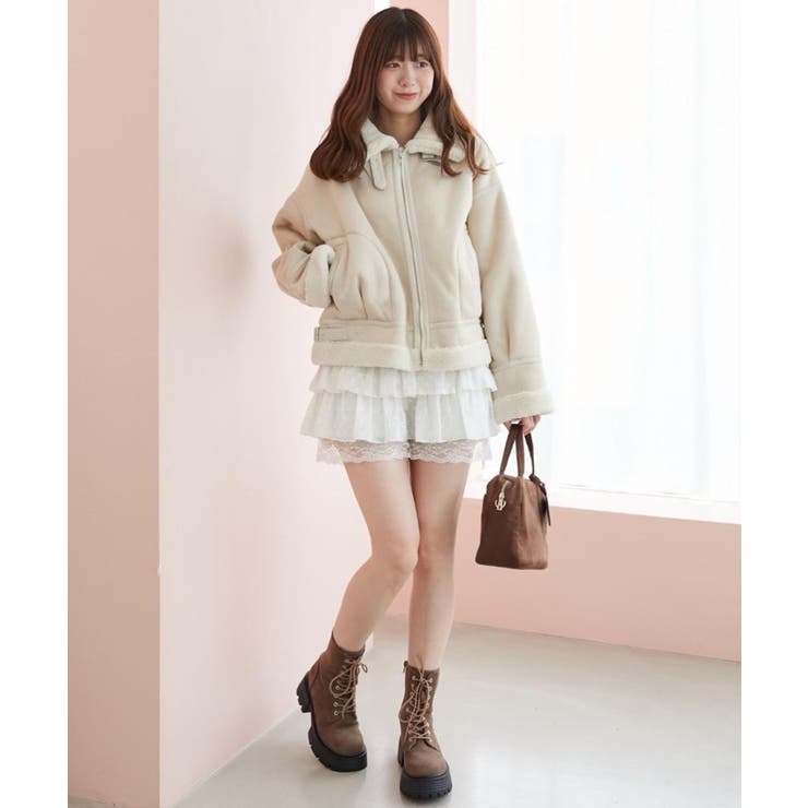 ウエストリブ裾レースフリルミニスカート | MAJESTIC LEGON  | 詳細画像12 