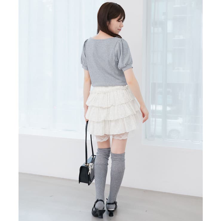 ウエストリブ裾レースフリルミニスカート | MAJESTIC LEGON  | 詳細画像16 