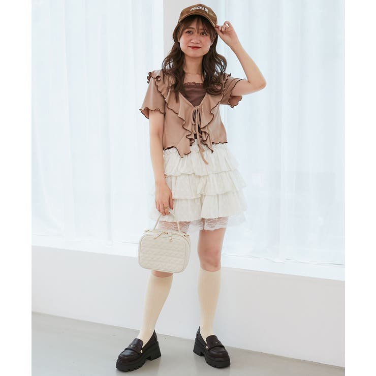 ウエストリブ裾レースフリルミニスカート | MAJESTIC LEGON  | 詳細画像17 