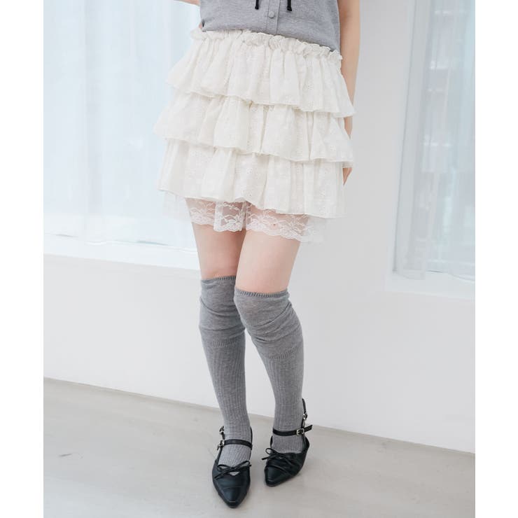 ウエストリブ裾レースフリルミニスカート | MAJESTIC LEGON  | 詳細画像18 