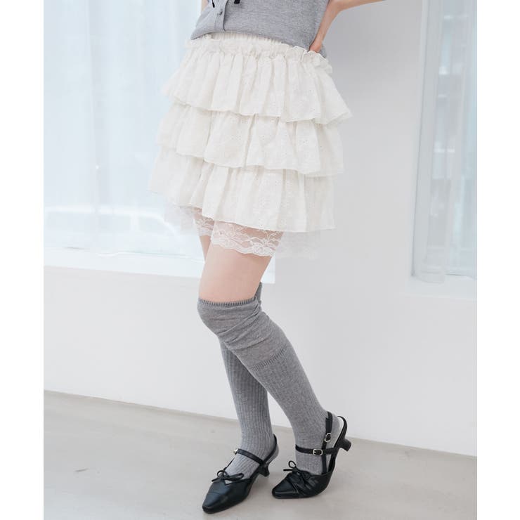 ウエストリブ裾レースフリルミニスカート | MAJESTIC LEGON  | 詳細画像19 