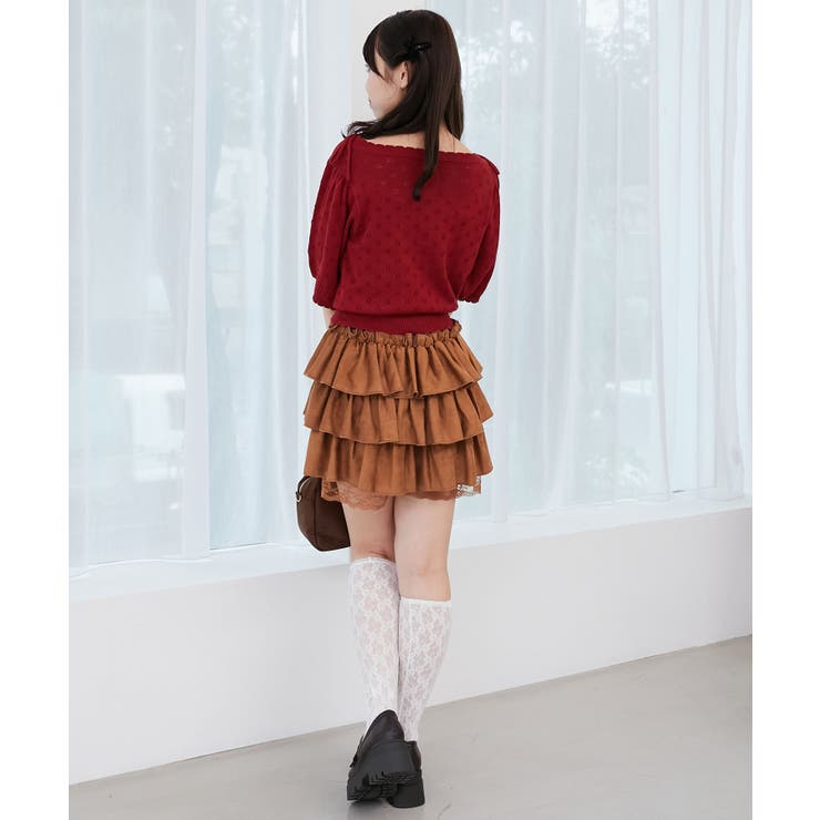 ウエストリブ裾レースフリルミニスカート | MAJESTIC LEGON  | 詳細画像25 