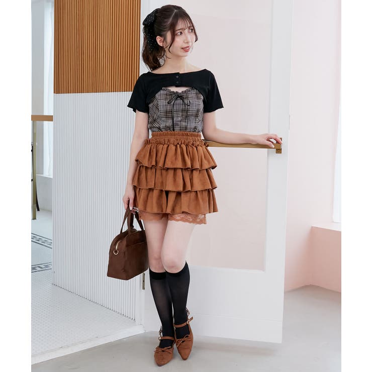 ウエストリブ裾レースフリルミニスカート | MAJESTIC LEGON  | 詳細画像26 