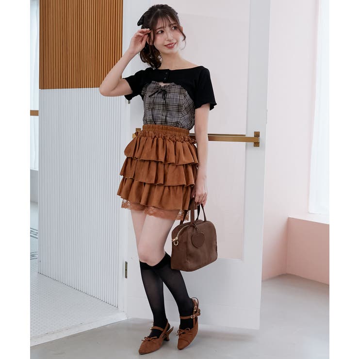 ウエストリブ裾レースフリルミニスカート | MAJESTIC LEGON  | 詳細画像27 