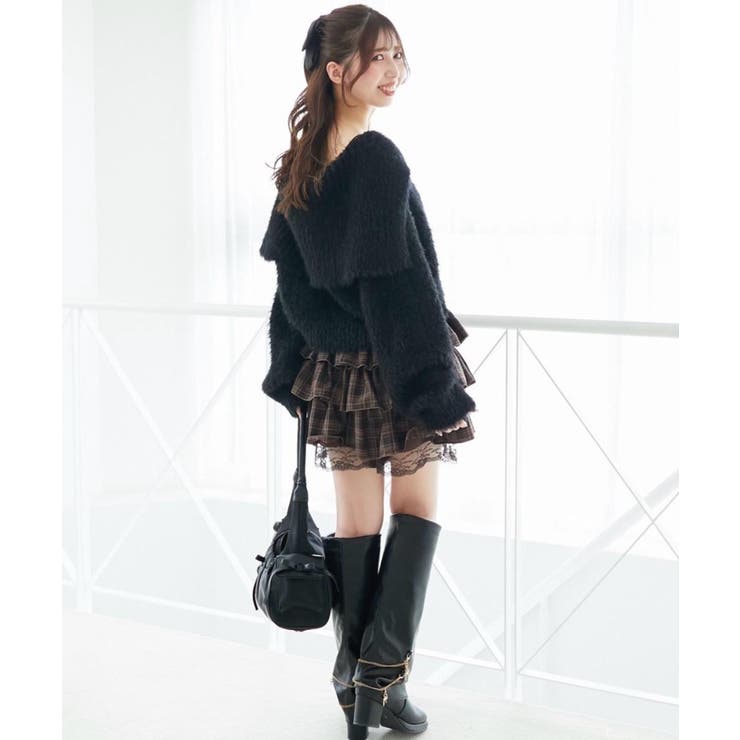 ウエストリブ裾レースフリルミニスカート | MAJESTIC LEGON  | 詳細画像38 