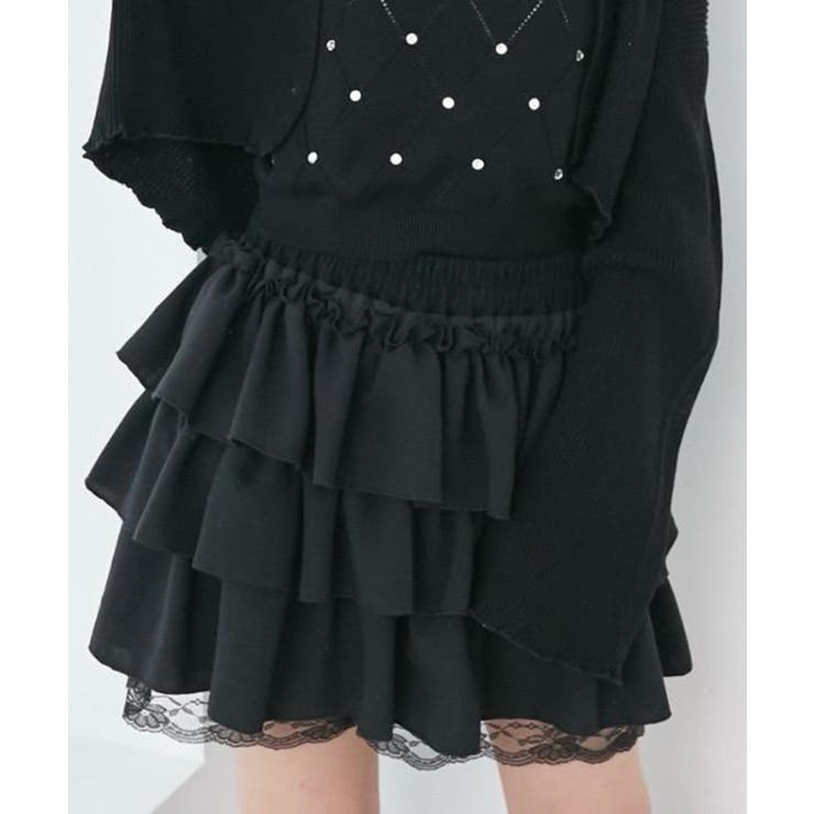 ウエストリブ裾レースフリルミニスカート | MAJESTIC LEGON  | 詳細画像4 