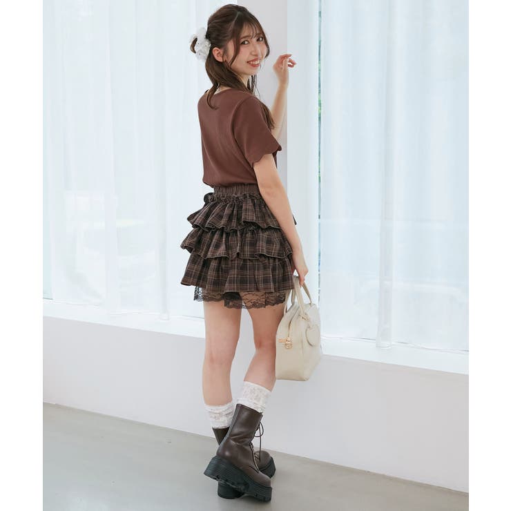 ウエストリブ裾レースフリルミニスカート | MAJESTIC LEGON  | 詳細画像41 