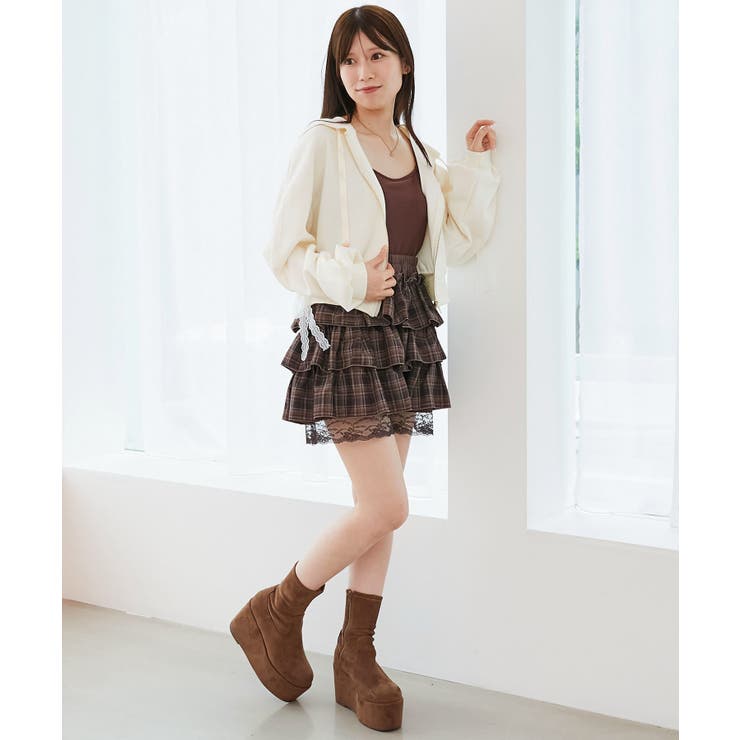 ウエストリブ裾レースフリルミニスカート | MAJESTIC LEGON  | 詳細画像43 