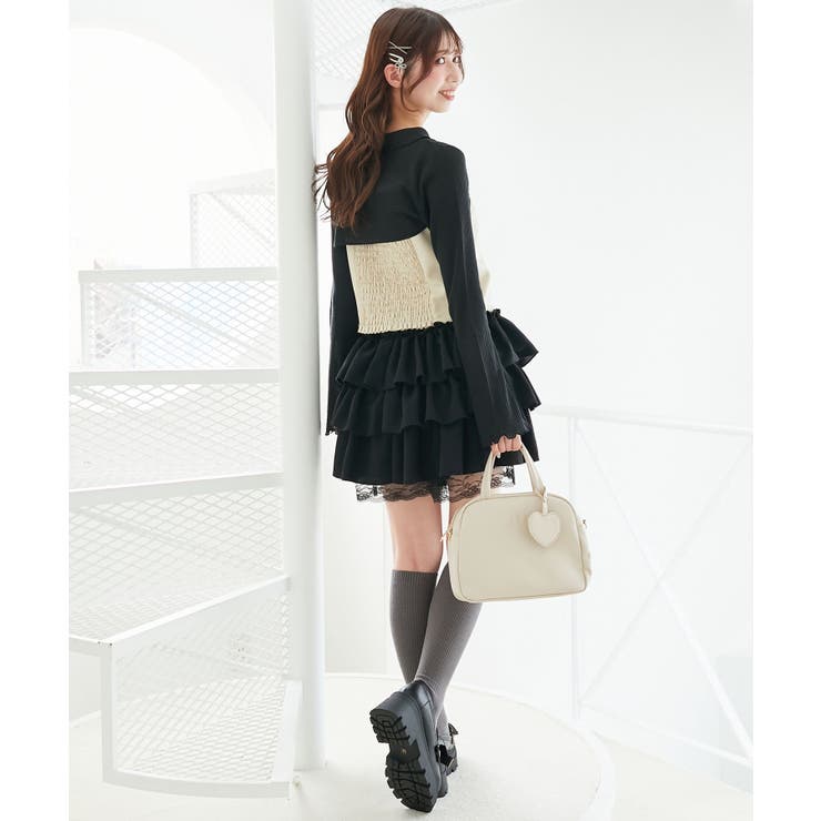 ウエストリブ裾レースフリルミニスカート | MAJESTIC LEGON  | 詳細画像7 