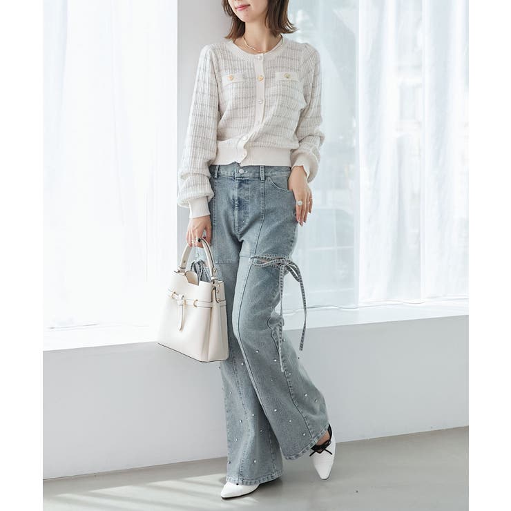 スリットビジューフレアデニムパンツ | MAJESTIC LEGON  | 詳細画像10 