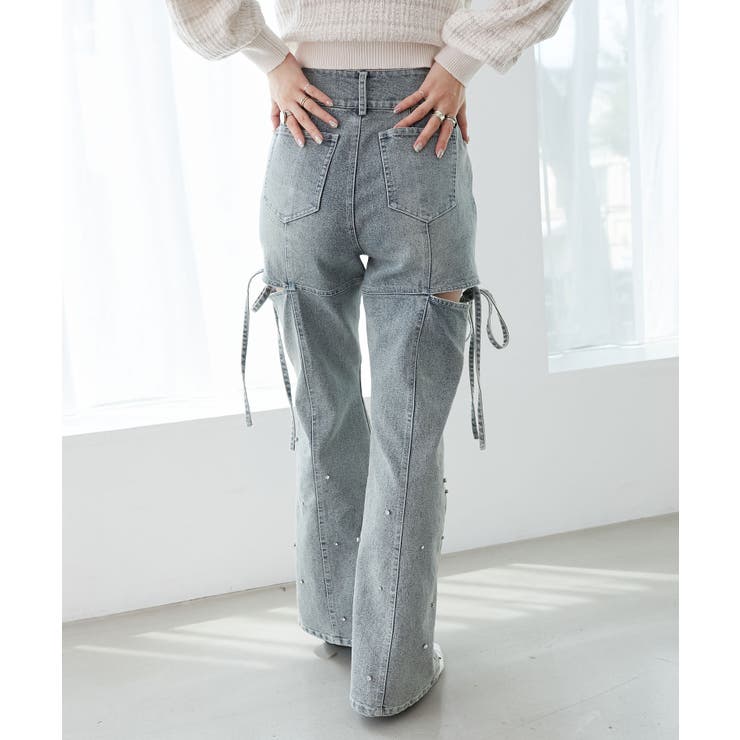 スリットビジューフレアデニムパンツ | MAJESTIC LEGON  | 詳細画像15 