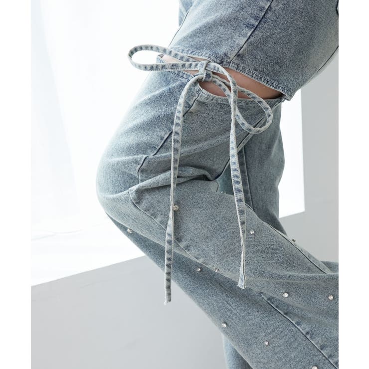 スリットビジューフレアデニムパンツ | MAJESTIC LEGON  | 詳細画像16 