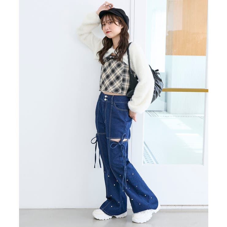 スリットビジューフレアデニムパンツ | MAJESTIC LEGON  | 詳細画像18 