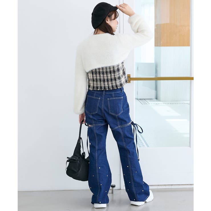 スリットビジューフレアデニムパンツ | MAJESTIC LEGON  | 詳細画像19 