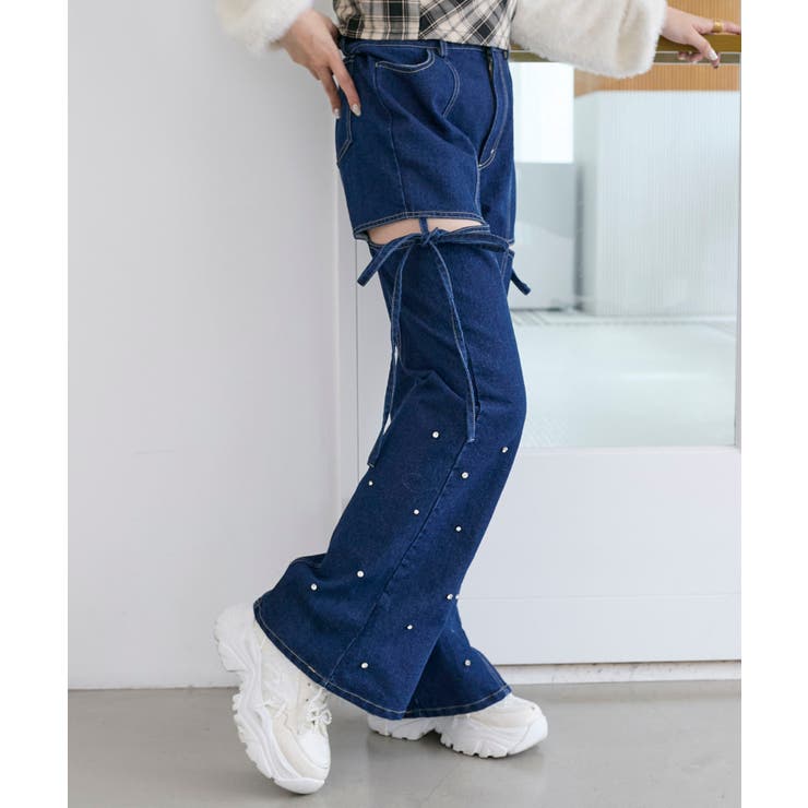 スリットビジューフレアデニムパンツ | MAJESTIC LEGON  | 詳細画像21 