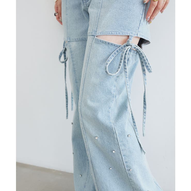 スリットビジューフレアデニムパンツ | MAJESTIC LEGON  | 詳細画像9 