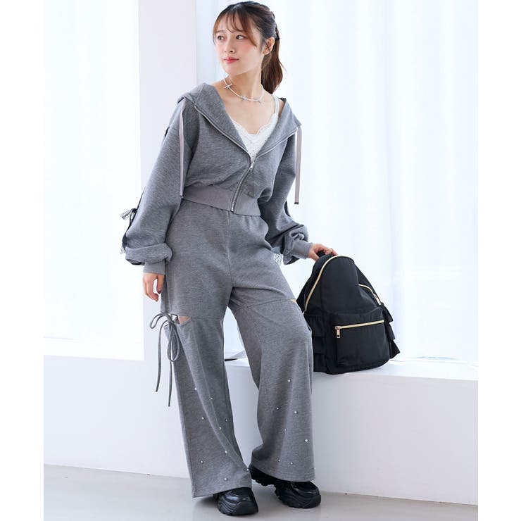 スリット入りキラキラスウェットパンツ | MAJESTIC LEGON  | 詳細画像10 