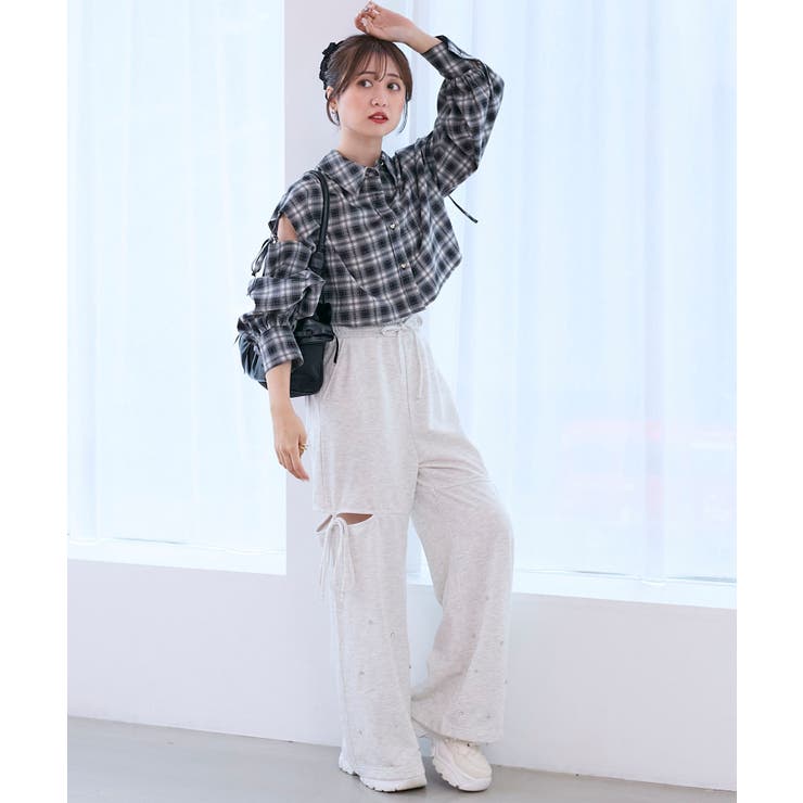 スリット入りキラキラスウェットパンツ | MAJESTIC LEGON  | 詳細画像3 