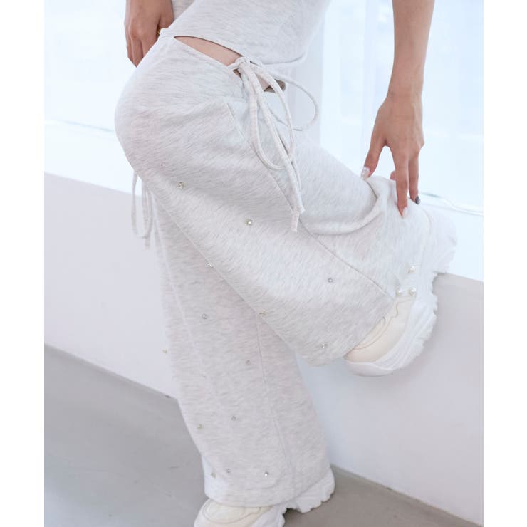 スリット入りキラキラスウェットパンツ | MAJESTIC LEGON  | 詳細画像8 