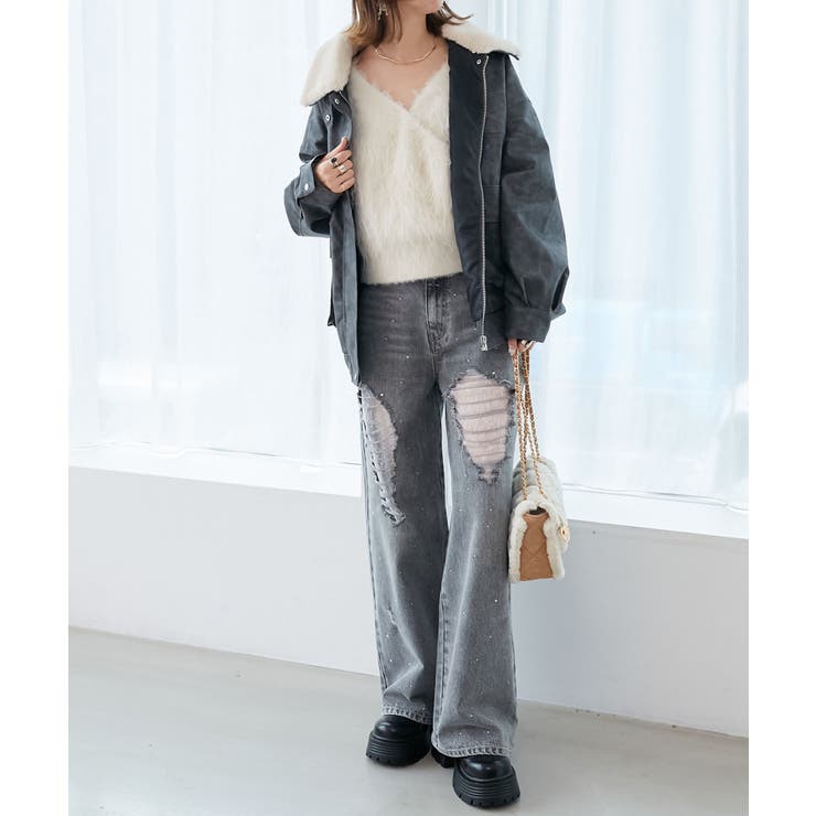 キラキラレースダメージデニム | MAJESTIC LEGON  | 詳細画像10 