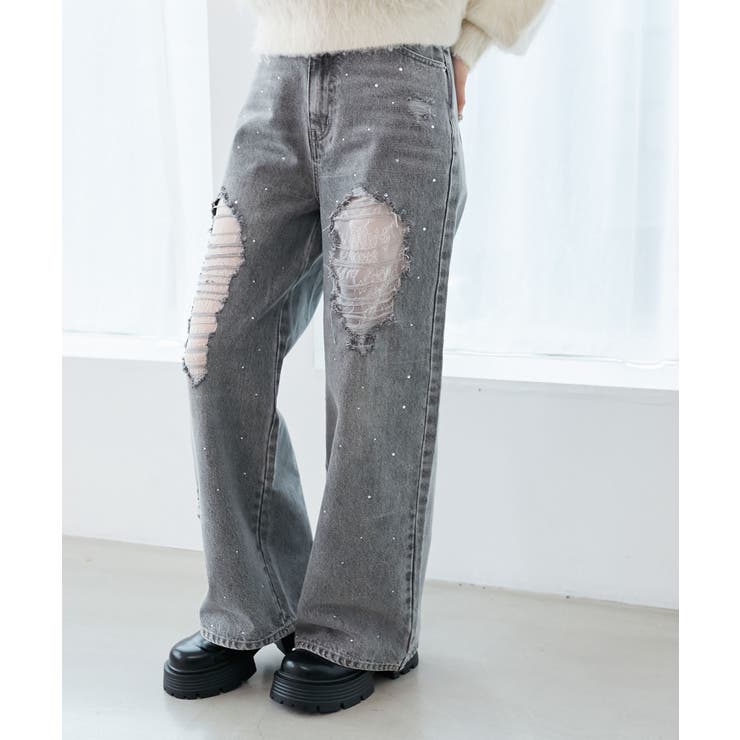 キラキラレースダメージデニム | MAJESTIC LEGON  | 詳細画像14 