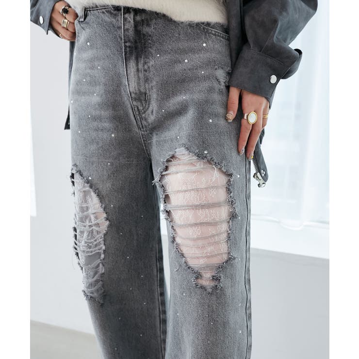 キラキラレースダメージデニム | MAJESTIC LEGON  | 詳細画像16 