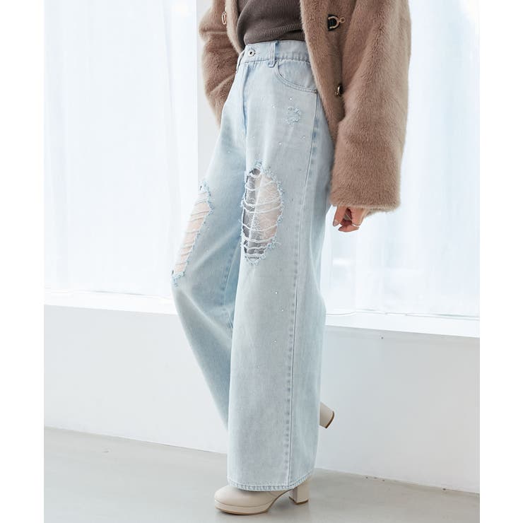 キラキラレースダメージデニム | MAJESTIC LEGON  | 詳細画像8 