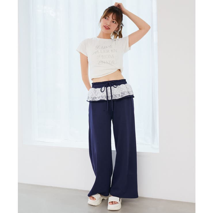 フリルレイヤードスウェットパンツ | MAJESTIC LEGON  | 詳細画像21 