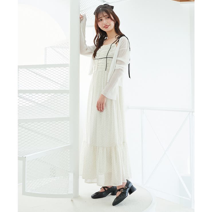 アイボリー柄 | バイカラーリボンキャミワンピース | MAJESTIC LEGON 