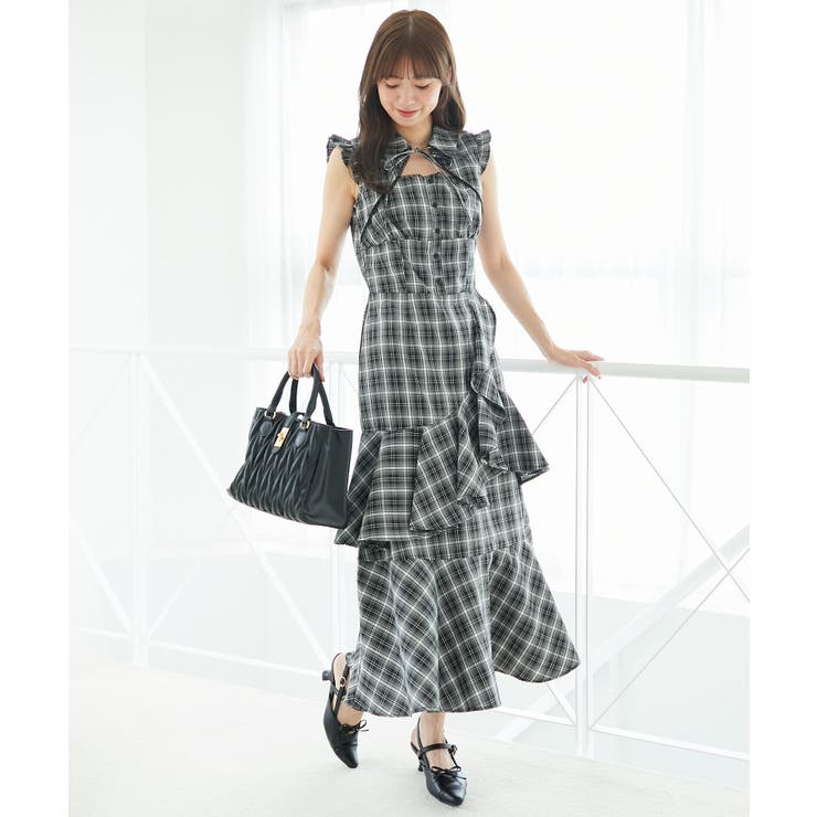 デコルテオープンノースリロングワンピ | MAJESTIC LEGON  | 詳細画像14 