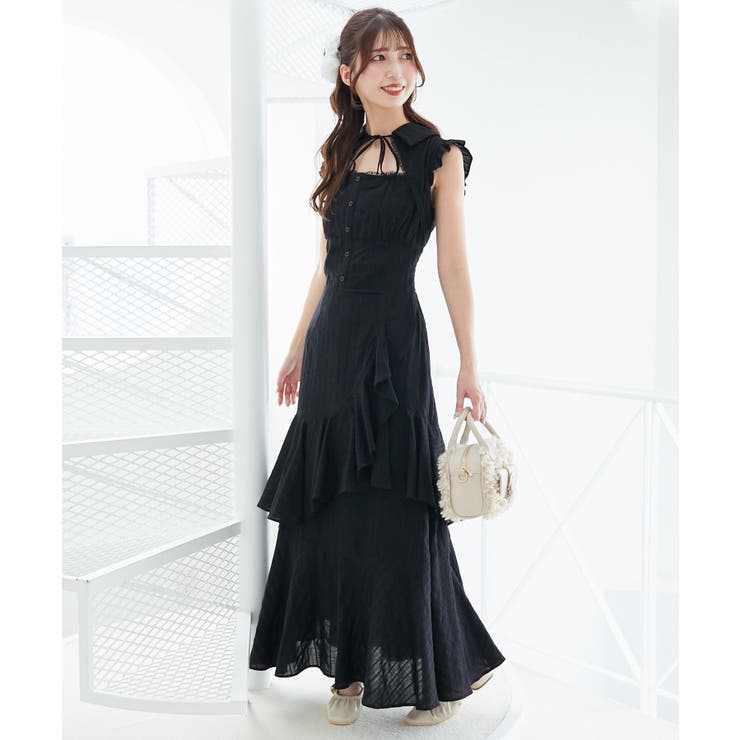 デコルテオープンノースリロングワンピ | MAJESTIC LEGON  | 詳細画像21 