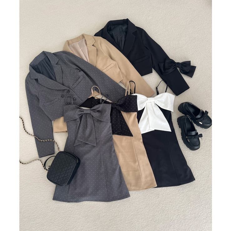 グレー | キラキラビッグリボンミニワンピ | MAJESTIC LEGON 