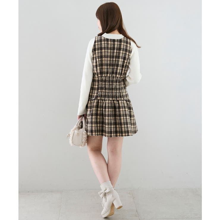 フロントリボンチェックミニジャンスカ | MAJESTIC LEGON  | 詳細画像11 