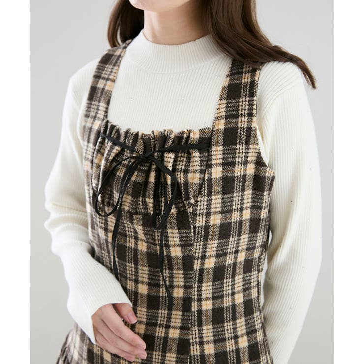 フロントリボンチェックミニジャンスカ | MAJESTIC LEGON  | 詳細画像15 