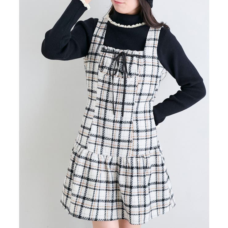 フロントリボンチェックミニジャンスカ | MAJESTIC LEGON  | 詳細画像5 