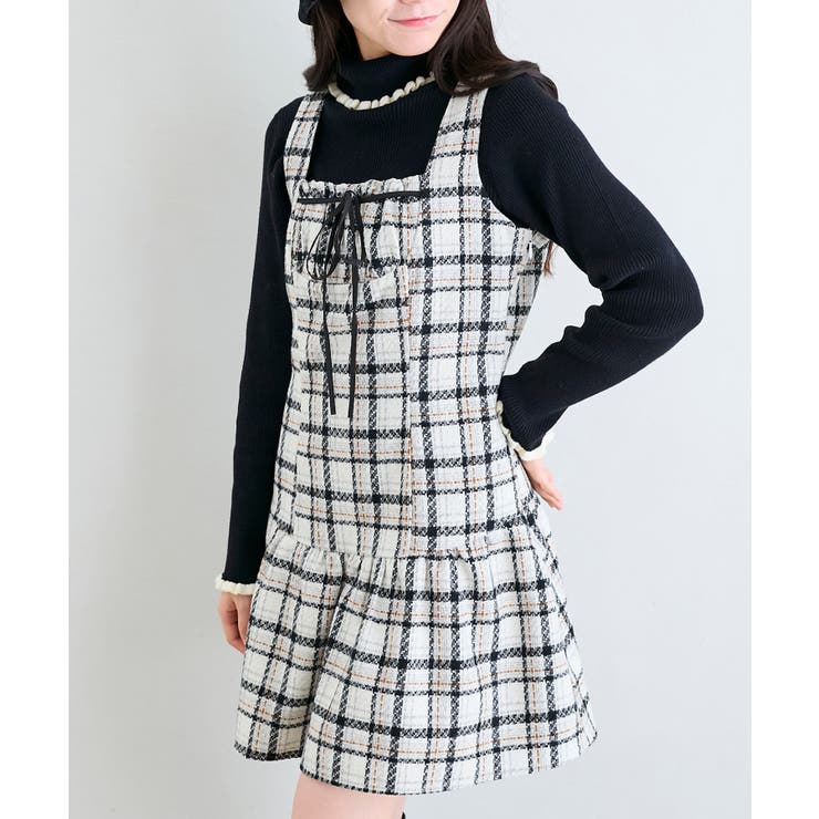 フロントリボンチェックミニジャンスカ | MAJESTIC LEGON  | 詳細画像6 