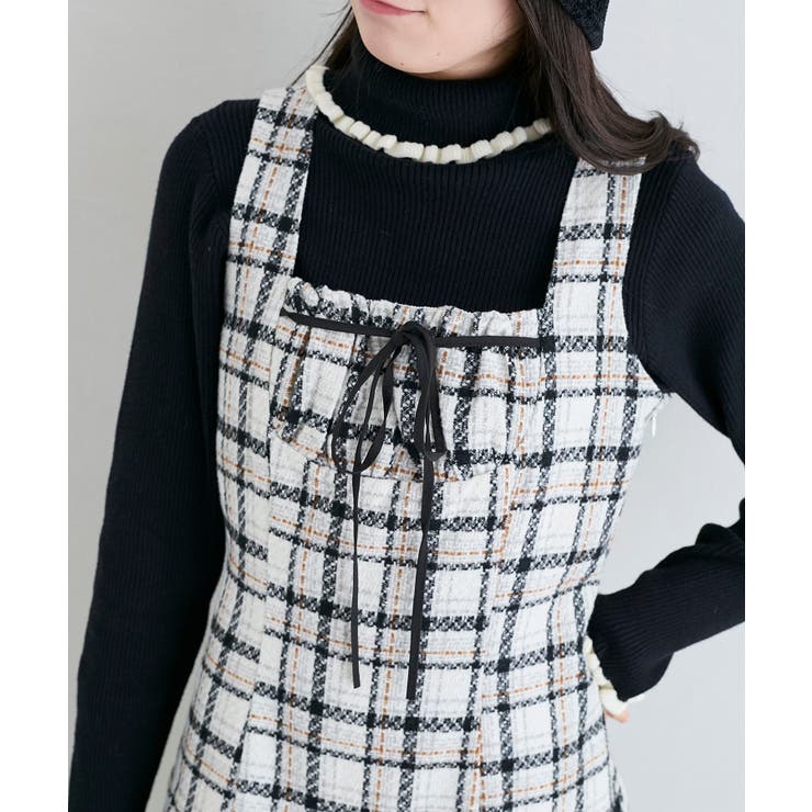 フロントリボンチェックミニジャンスカ | MAJESTIC LEGON  | 詳細画像8 