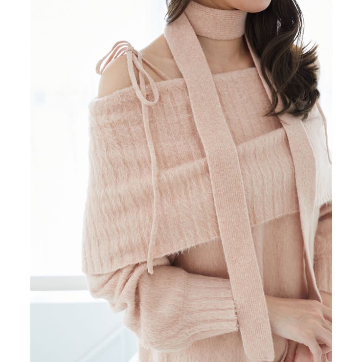 チョーカー付きオフショルミニワンピ | MAJESTIC LEGON  | 詳細画像15 