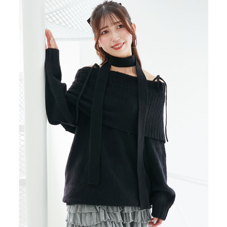 チョーカー付きオフショルミニワンピ | MAJESTIC LEGON  | 詳細画像20 