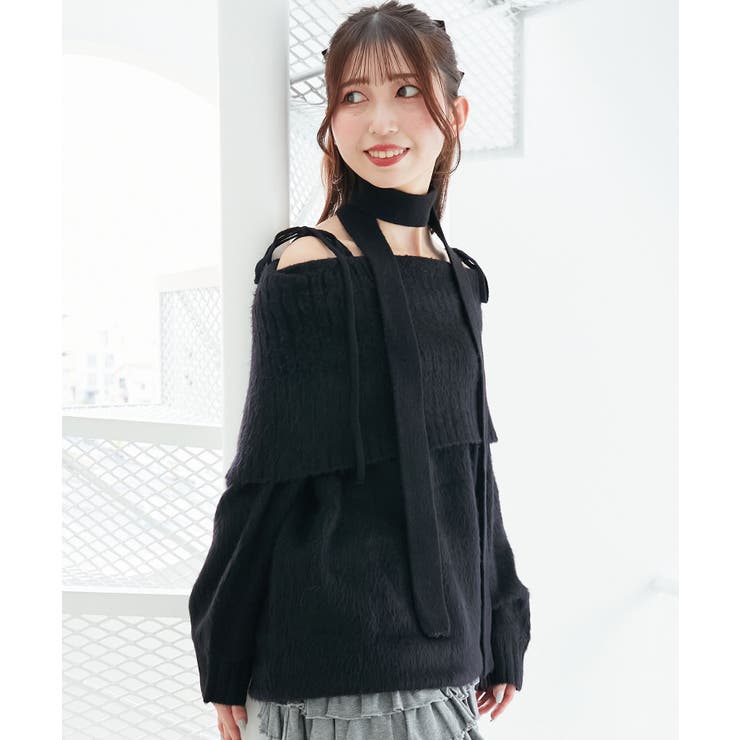 チョーカー付きオフショルミニワンピ | MAJESTIC LEGON  | 詳細画像21 